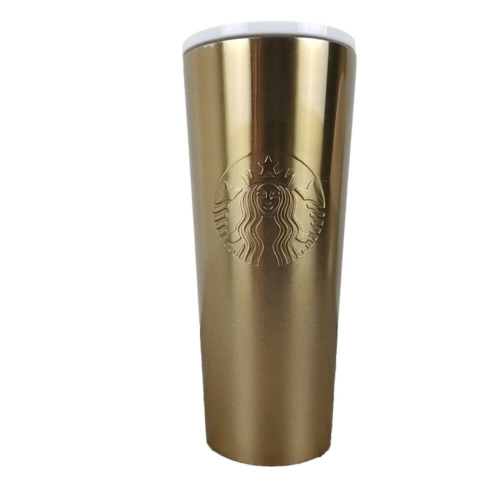 Starbucks Gold Ombre Siren Stainless Steel Coffee Tumbler 24 Oz No Straw